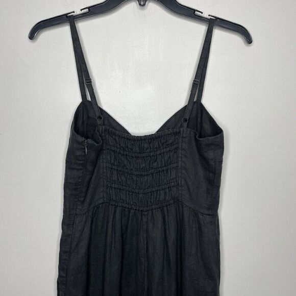 MADEWELL Jumpsuit Women 4 Black Sleeveless Wide-Leg NEW 100% Linen NL437 - Picture 8 of 14
